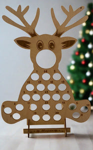 Wooden personalised reindeer advent calendar - Laser LLama Designs Ltd