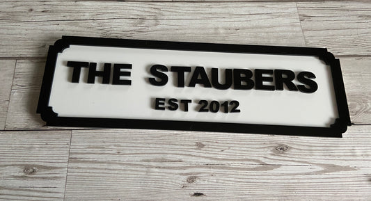 Personalised acrylic street sign - Laser LLama Designs Ltd