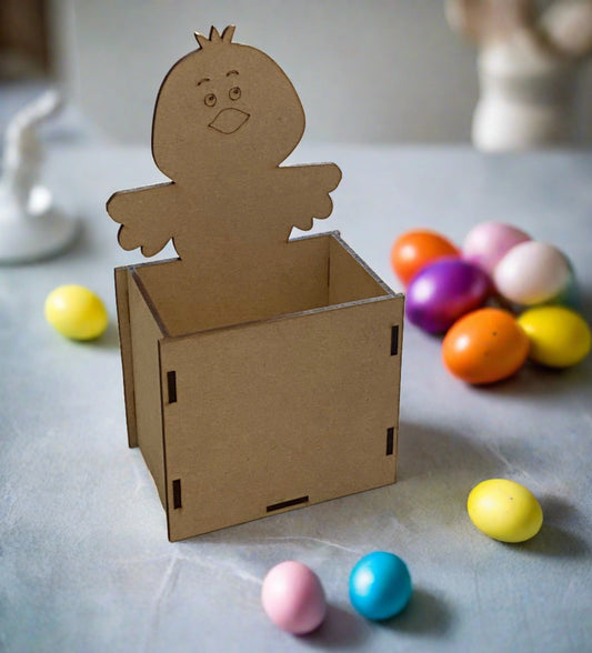Wooden Easter hamper treat box -mdf 🐥 - Laser LLama Designs Ltd