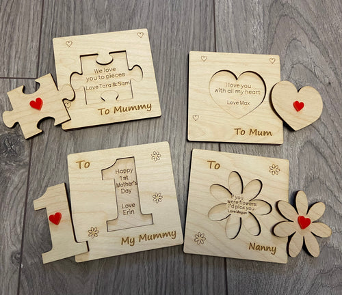 Wooden personalised 3d card Mother’s day - Laser LLama Designs Ltd