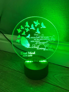 Led light memorial ,feather display. 9 colours and remote control! - Laser LLama Designs Ltd