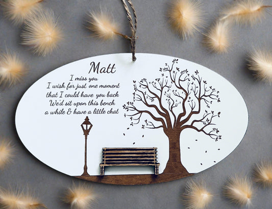 Wooden personalised I miss you plaque - Laser LLama Designs Ltd