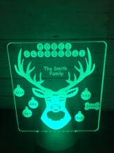 Load image into Gallery viewer, Reindeer personalised with up to 8 names LED light up display- 9 colour options with remote - Laser LLama Designs Ltd