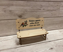 Load image into Gallery viewer, Wooden beautiful robin printed memorial bench - Laser LLama Designs Ltd