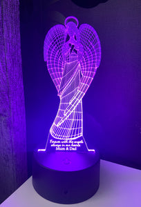Led light memorial Angel  display. 9 colours and remote control! - Laser LLama Designs Ltd