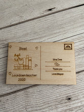 Load image into Gallery viewer, Little mini postcard for teacher -fridge magnet - Laser LLama Designs Ltd