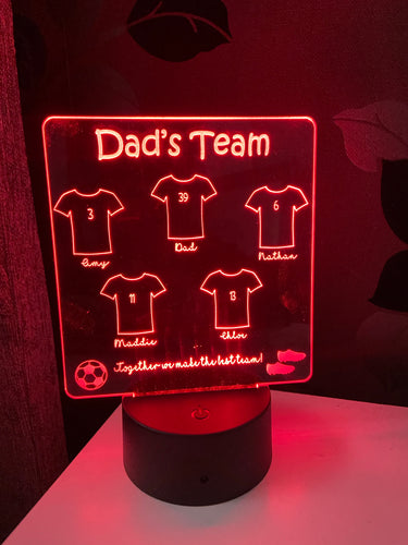 Dad’s team led light display- 9 colours options with remote ! - Laser LLama Designs Ltd