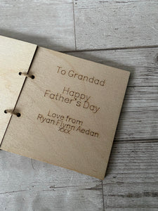 Wooden personalised Father’s Day card -13 designs - Laser LLama Designs Ltd