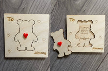 Load image into Gallery viewer, Wooden personalised Valentine’s Day  card - Laser LLama Designs Ltd