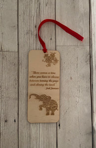 Personalised elephant bookmark - Laser LLama Designs Ltd