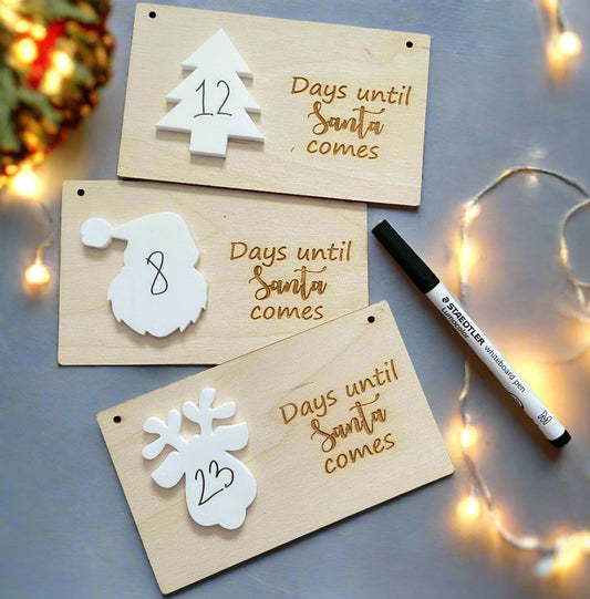 Wooden personalised countdown plaque - Laser LLama Designs Ltd