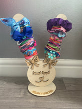 Load image into Gallery viewer, Personalised freestanding hair ties bunny stand/holder - Laser LLama Designs Ltd