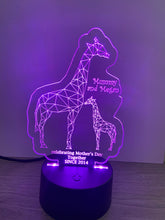 Load image into Gallery viewer, Giraffe Mother’s Day led light up display- 9 colour options with remote! - Laser LLama Designs Ltd