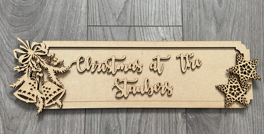 Mdf christmas at the ... Personalised  street sign - Laser LLama Designs Ltd