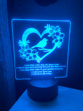 Load image into Gallery viewer, Robin LED light up display - 9 colours option with remote ! - Laser LLama Designs Ltd