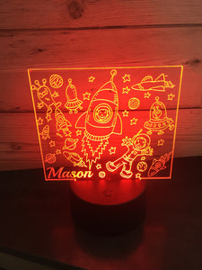 Led light space display. 9 colours and remote control! - Laser LLama Designs Ltd