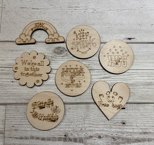 Wooden little pocket hug token - 6 designs - Laser LLama Designs Ltd