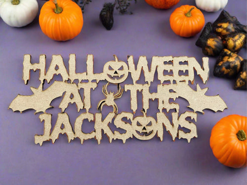 Halloween at spooky plaque - Laser LLama Designs Ltd