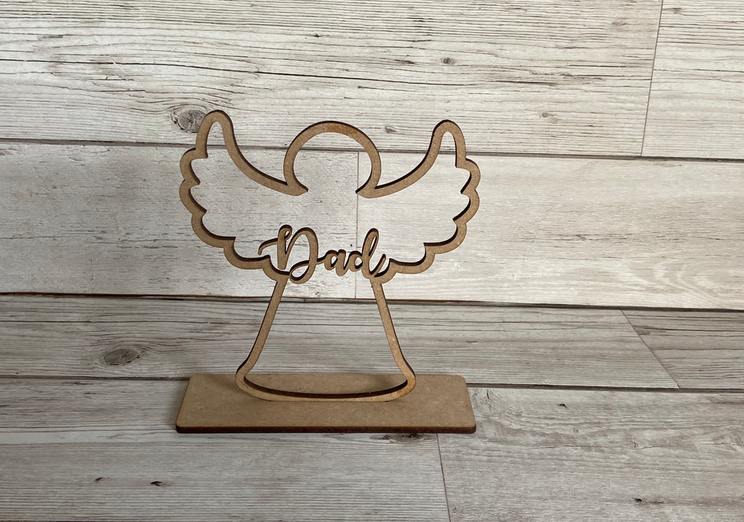 Wooden freestanding angel - Laser LLama Designs Ltd