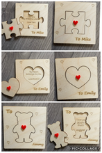 Load image into Gallery viewer, Wooden personalised Valentine’s Day  card - Laser LLama Designs Ltd