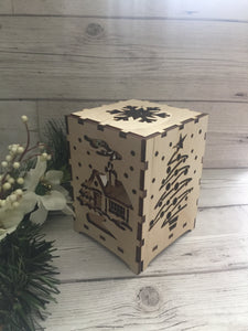 Christmas  tea light box - Laser LLama Designs Ltd