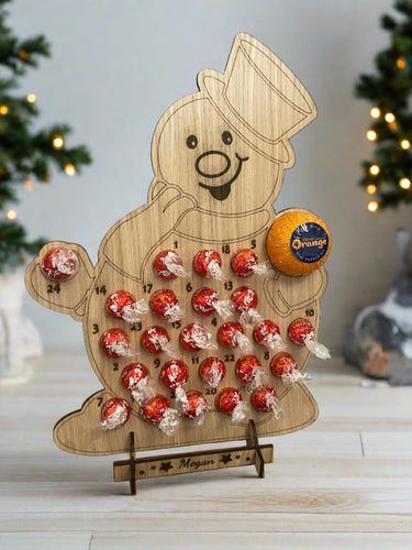 Wooden personalised snowman advent calendar - Laser LLama Designs Ltd