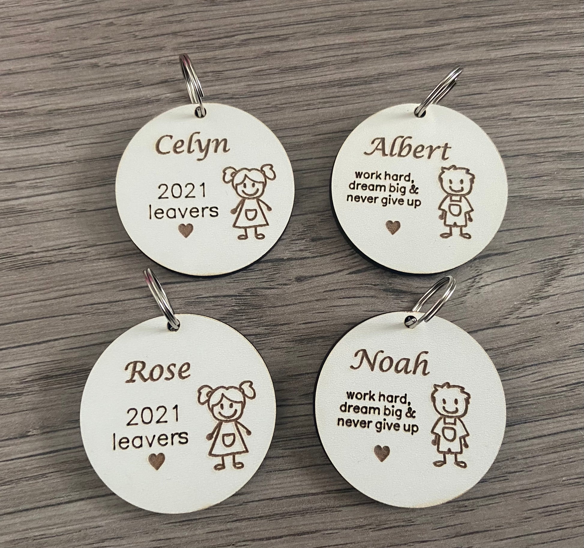 Wooden personalised keyring/ tag for class/ group Laser LLama