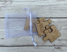 Load image into Gallery viewer, Wooden 4 piece puzzle set with little organza bag - Laser LLama Designs Ltd