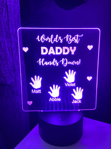 Dad hands down  light up display- 9 colour options with remote! - Laser LLama Designs Ltd