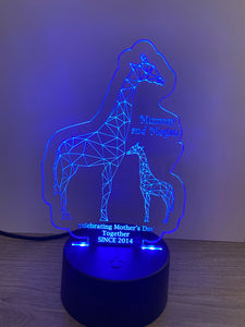 Giraffe Mother’s Day led light up display- 9 colour options with remote! - Laser LLama Designs Ltd