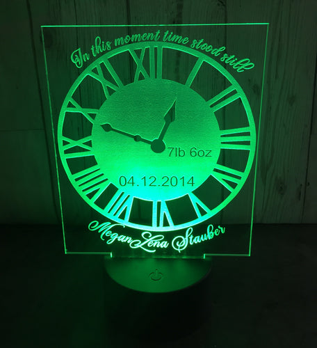 New baby light up clock display- 9 colour options with remote! - Laser LLama Designs Ltd