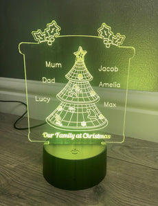 LED light up CHRISTMAS tree display ,9 Colour options with remote! - Laser LLama Designs Ltd