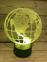 Load image into Gallery viewer, Light up 3D Globe display. 9 Colour options with remote! - Laser LLama Designs Ltd
