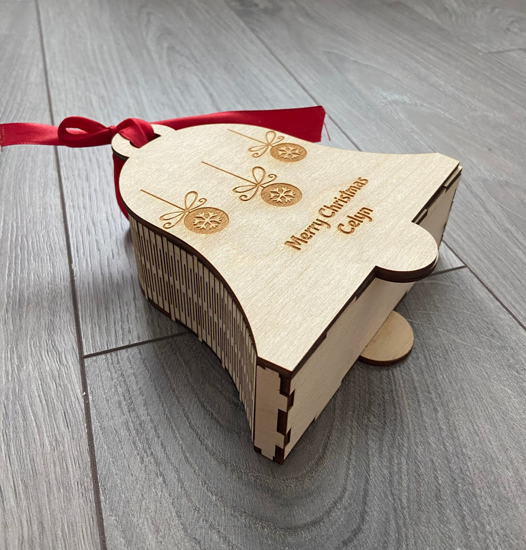 Wooden personalised bell treat/ sweet box - Laser LLama Designs Ltd