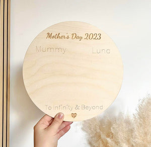 Wooden Personalised Mothers Day Handprint Plaque - Laser LLama Designs Ltd