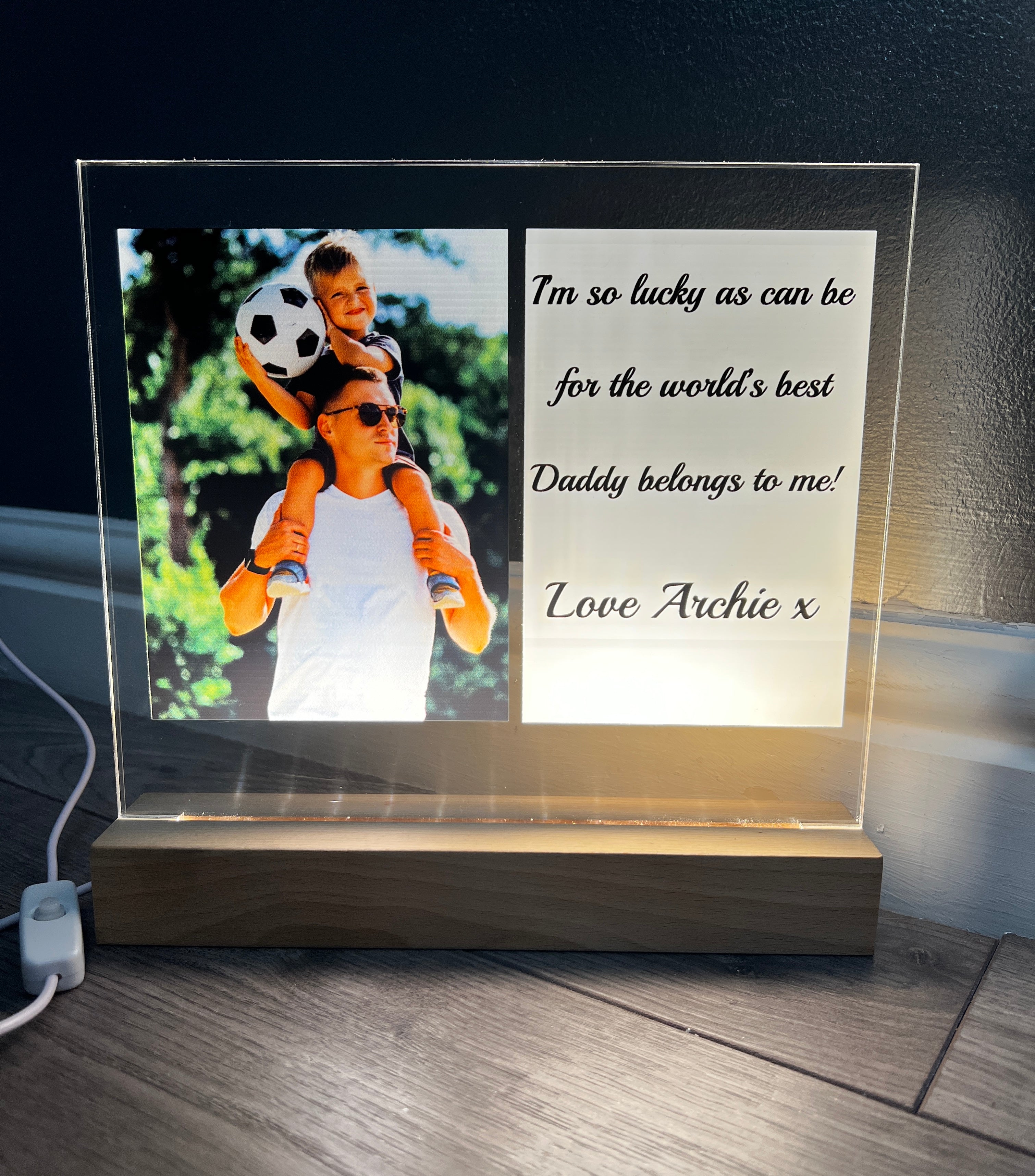 Personalised led photo display.