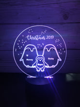 Load image into Gallery viewer, Penguin family LED light up display- 9 colour options with remote! - Laser LLama Designs Ltd