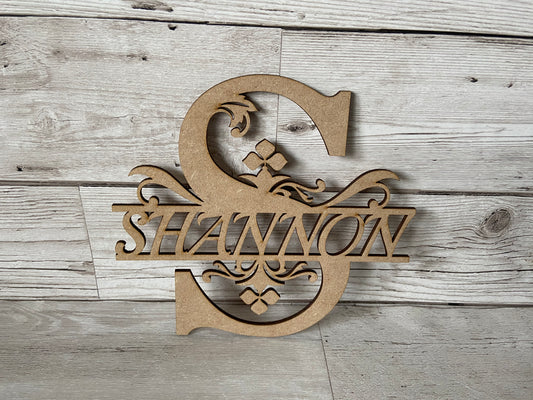 Monogram split name letters - Laser LLama Designs Ltd