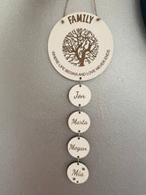 Load image into Gallery viewer, Wooden personalised circle tree family plaque - Laser LLama Designs Ltd