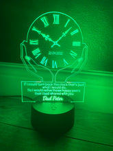 Load image into Gallery viewer, Led light memorial , clock display. 9 colours and remote control! - Laser LLama Designs Ltd