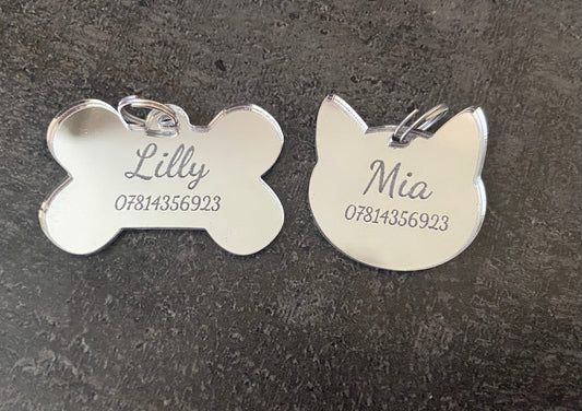 Personalised acrylic dog/cat tag - Laser LLama Designs Ltd