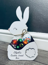 Load image into Gallery viewer, Wooden personalised Easter treat bunny box - Laser LLama Designs Ltd