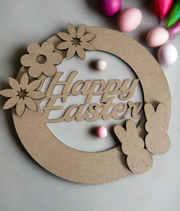 Happy Easter wreath - Laser LLama Designs Ltd