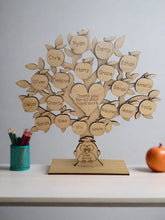 Load image into Gallery viewer, Wooden personalised freestanding  teacher tree - Laser LLama Designs Ltd