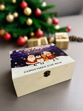 Load image into Gallery viewer, Wooden personalised Santa , Snowman &amp; Reindeer Christmas Eve box - Laser LLama Designs Ltd