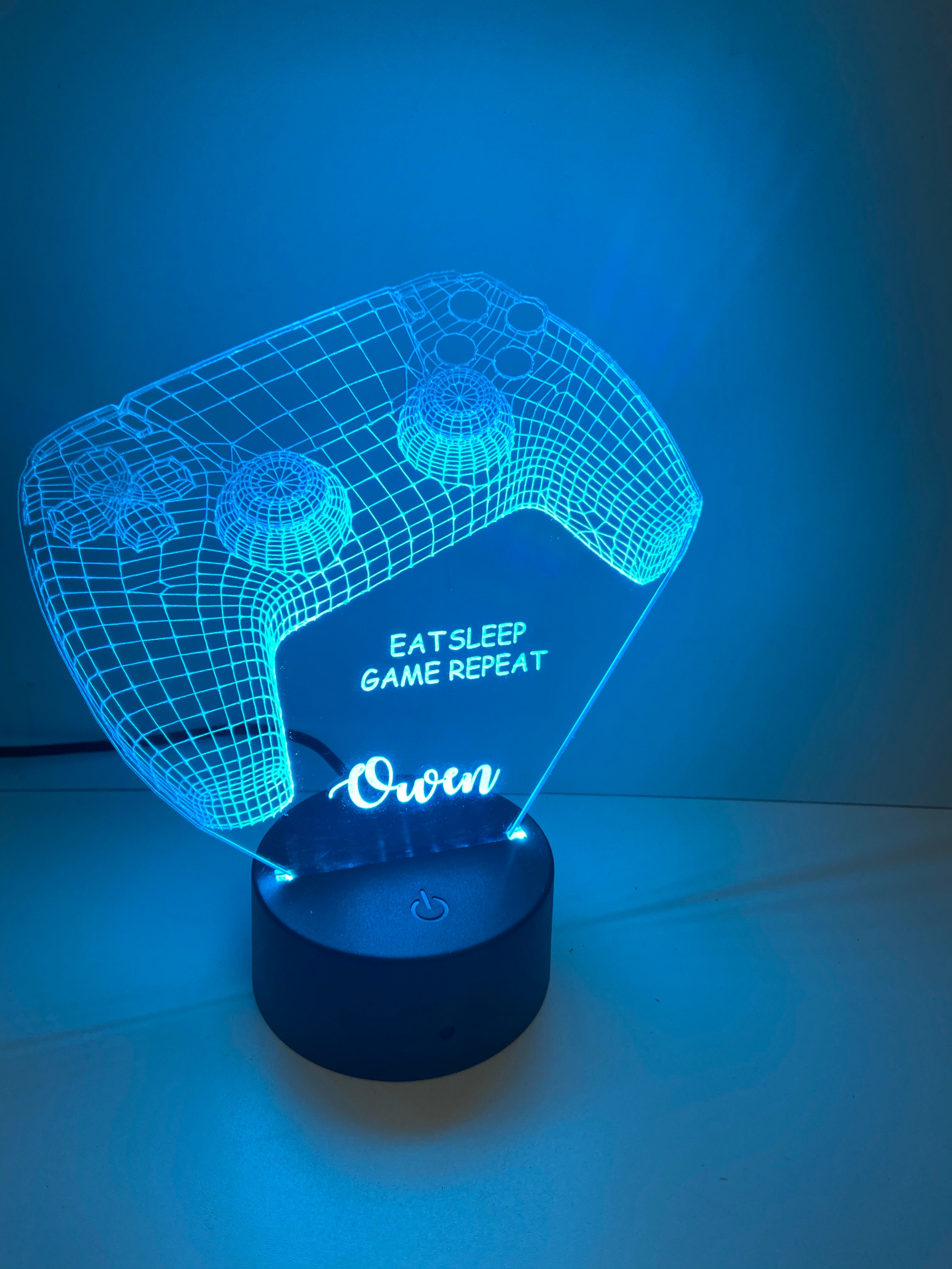 Gamer Controller Led LED light up 3D game controller display. 9 Colour options with remote!