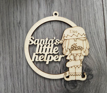 Load image into Gallery viewer, Santa’s little helper personalised bauble - Laser LLama Designs Ltd