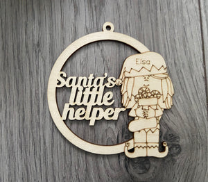 Santa’s little helper personalised bauble - Laser LLama Designs Ltd