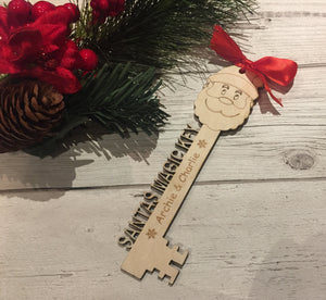 Wooden personalised Santa key - Laser LLama Designs Ltd