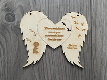 Load image into Gallery viewer, Personalised hanging wings decoration - Laser LLama Designs Ltd
